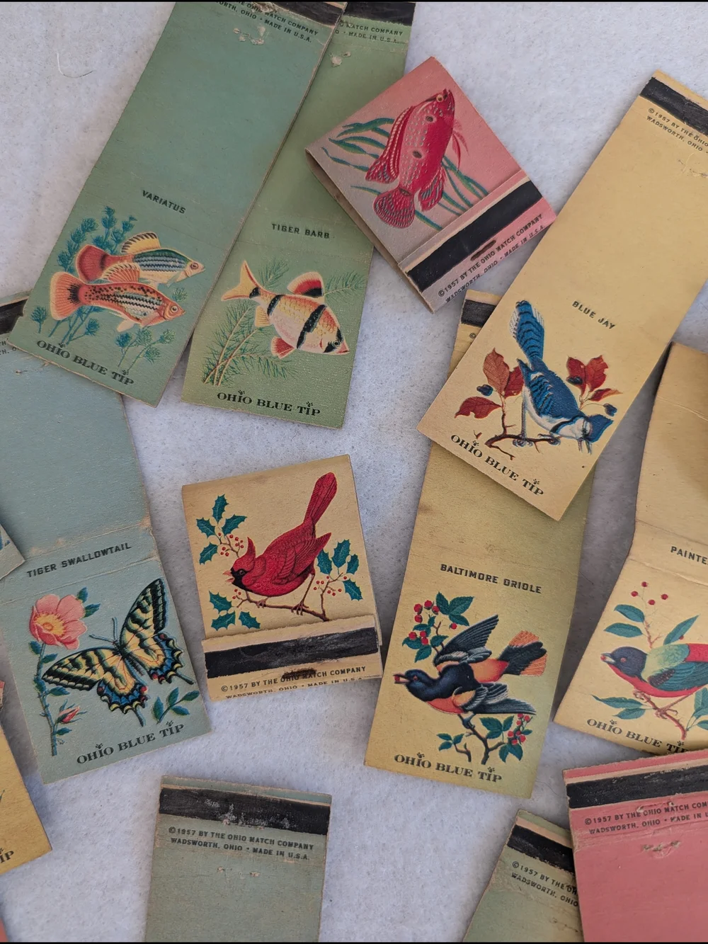 Vintage Fish,Bird & Butterfly Decorative Matchbook Lot Of 16 - Picture 3 of 5